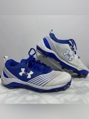 Under Armour Royal Blue White Yard Low Metal Women’s Softball Cleats Sz 7.5